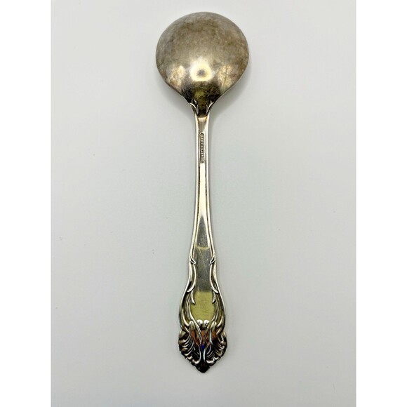 Vintage Reed & Barton FESTIVITY Tiger Lily Silverplate Round Soup Gumbo Spoon - Picture 2 of 4